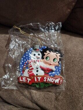 Vintage Danbury Mint Betty Boop Christmas Ornament "Let It Snow" Snowman Retired